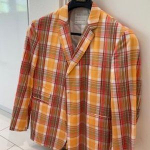 Brooks Brothers Black Fleece Orange & Pink Plaid Size BB3 or Size 40R